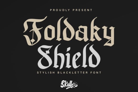 Foldaky Shield: A Bold Blackletter Typeface for Editorial Design